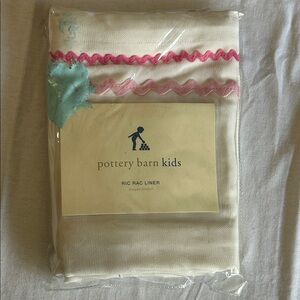 Pottery Barn Kids Cream and Pink Ric Rac Liner